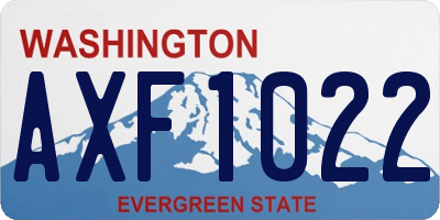 WA license plate AXF1022