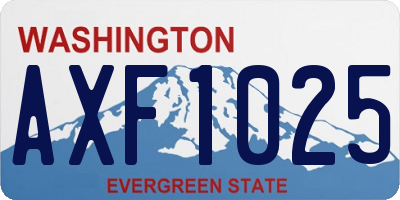 WA license plate AXF1025