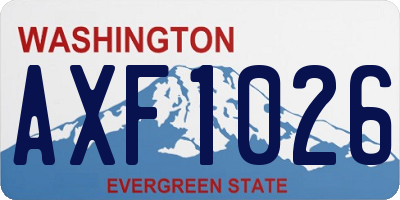 WA license plate AXF1026