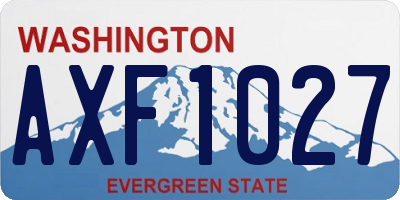 WA license plate AXF1027
