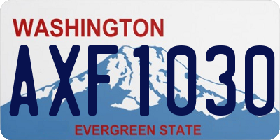 WA license plate AXF1030