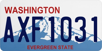 WA license plate AXF1031