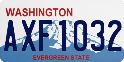 WA license plate AXF1032