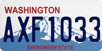 WA license plate AXF1033