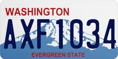 WA license plate AXF1034