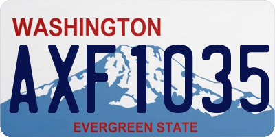 WA license plate AXF1035