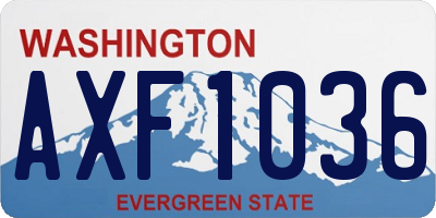 WA license plate AXF1036
