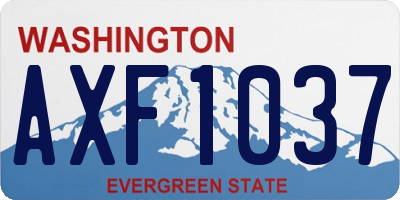 WA license plate AXF1037