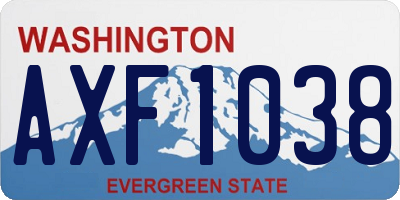 WA license plate AXF1038