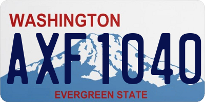 WA license plate AXF1040
