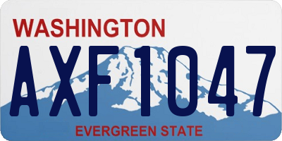 WA license plate AXF1047