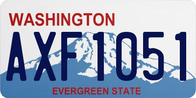 WA license plate AXF1051