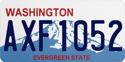 WA license plate AXF1052