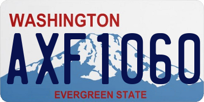 WA license plate AXF1060