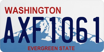 WA license plate AXF1061
