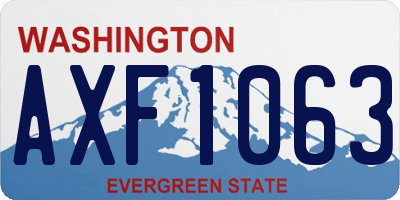 WA license plate AXF1063
