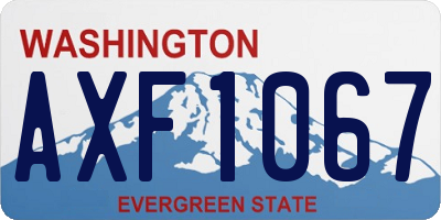 WA license plate AXF1067