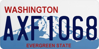 WA license plate AXF1068