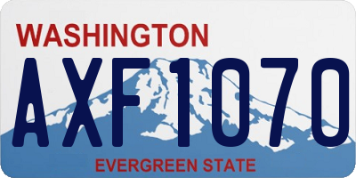 WA license plate AXF1070
