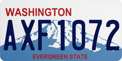 WA license plate AXF1072