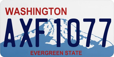 WA license plate AXF1077