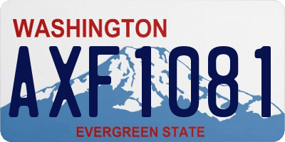 WA license plate AXF1081