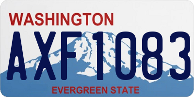 WA license plate AXF1083