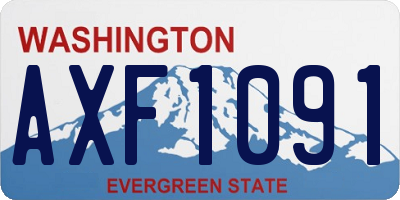 WA license plate AXF1091