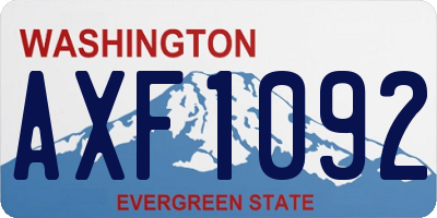 WA license plate AXF1092