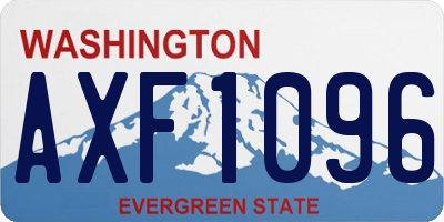 WA license plate AXF1096