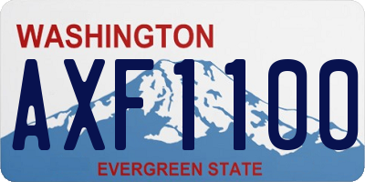 WA license plate AXF1100
