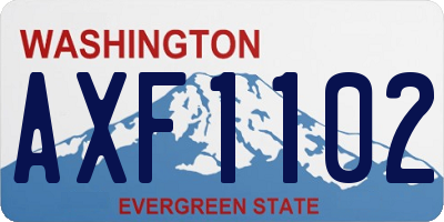 WA license plate AXF1102