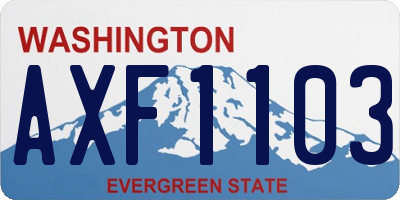 WA license plate AXF1103