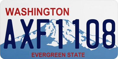 WA license plate AXF1108