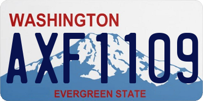 WA license plate AXF1109