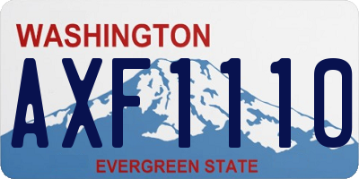 WA license plate AXF1110