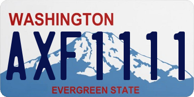 WA license plate AXF1111