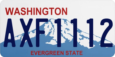 WA license plate AXF1112