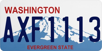 WA license plate AXF1113