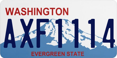 WA license plate AXF1114