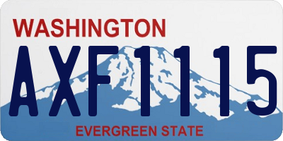 WA license plate AXF1115