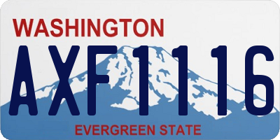 WA license plate AXF1116