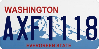 WA license plate AXF1118