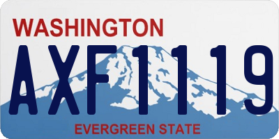 WA license plate AXF1119