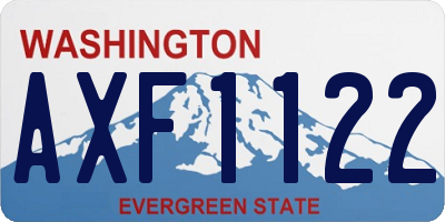 WA license plate AXF1122