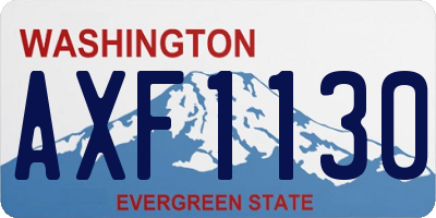 WA license plate AXF1130