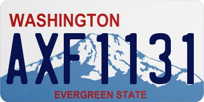 WA license plate AXF1131