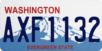 WA license plate AXF1132