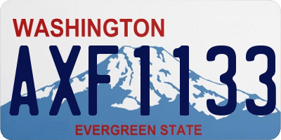 WA license plate AXF1133