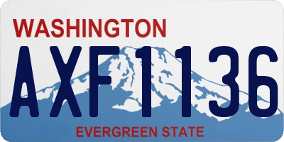 WA license plate AXF1136